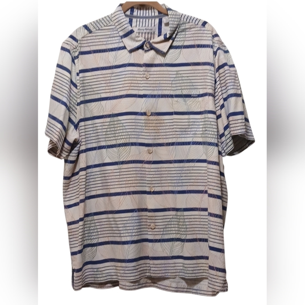 Tommy Bahama - Short Sleeve, Multi Colored Floral Print W/ Blue Stripes, XXL,